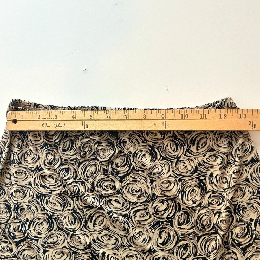 BCBG Retro Knee Length Skirt Pull On Small Flounce Floral Whimsigoth Office Chic - Picture 5 of 5